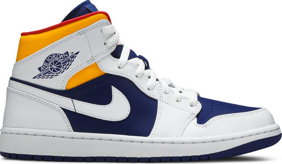 Air Jordan 1 Mid White Deep Royal Blue