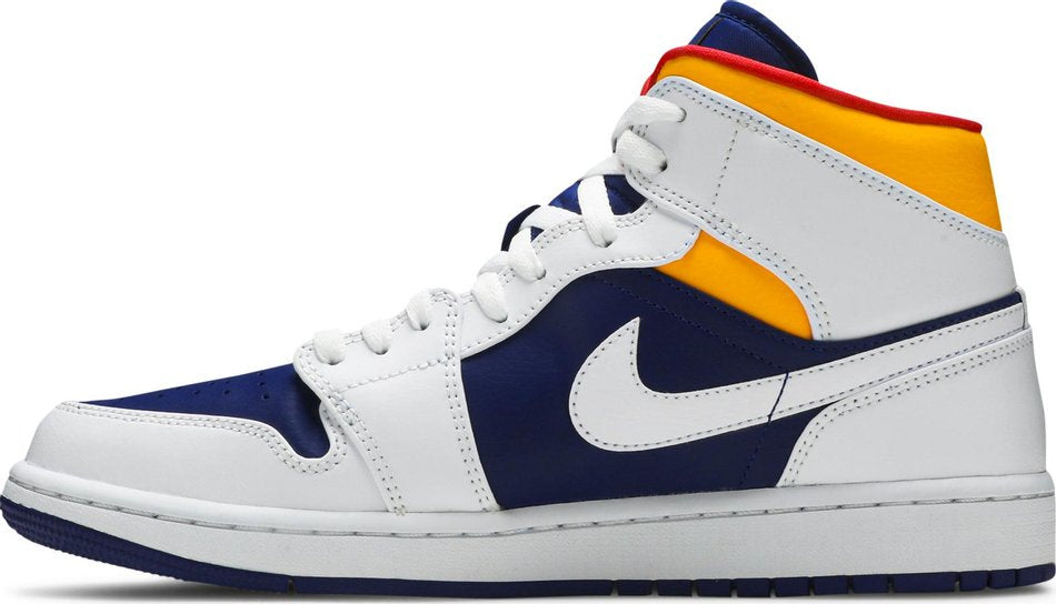 Air Jordan 1 Mid White Deep Royal Blue