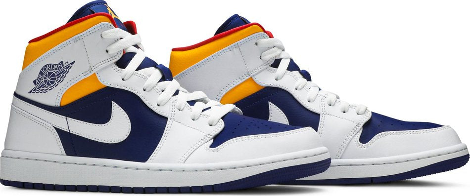 Air Jordan 1 Mid White Deep Royal Blue