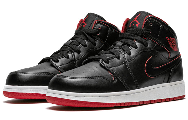 Air Jordan 1 Retro Mid GS Black Gym Red