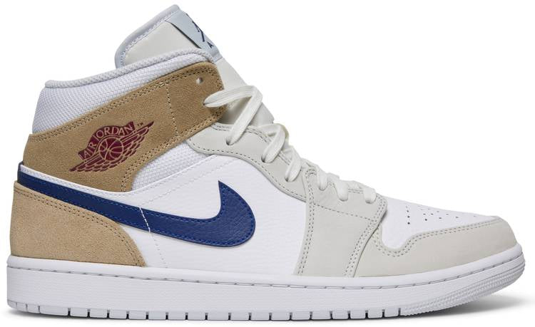 Air Jordan 1 Mid White Khaki Blue Void