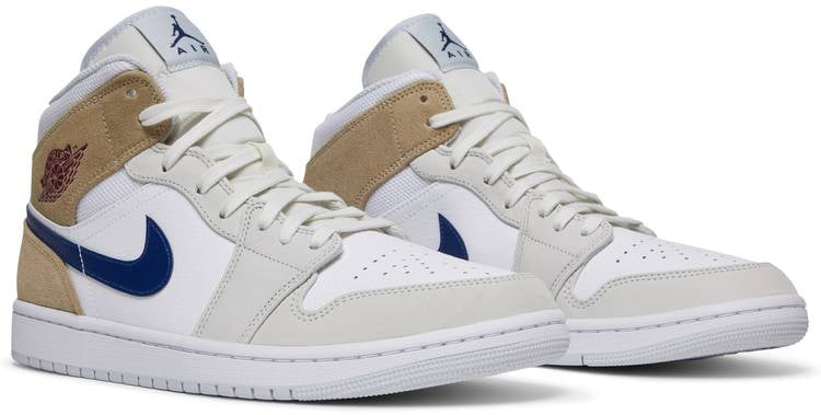 Air Jordan 1 Mid White Khaki Blue Void