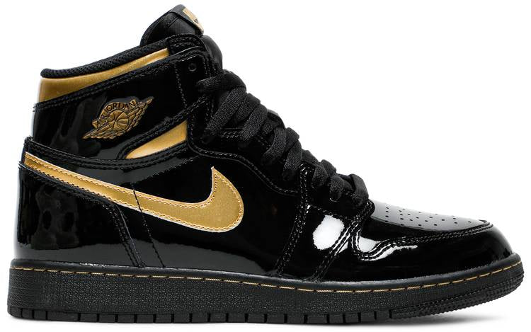 Air Jordan 1 Retro High OG Black Gold Patent