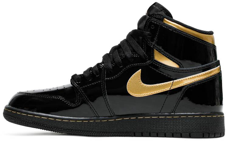 Air Jordan 1 Retro High OG Black Gold Patent