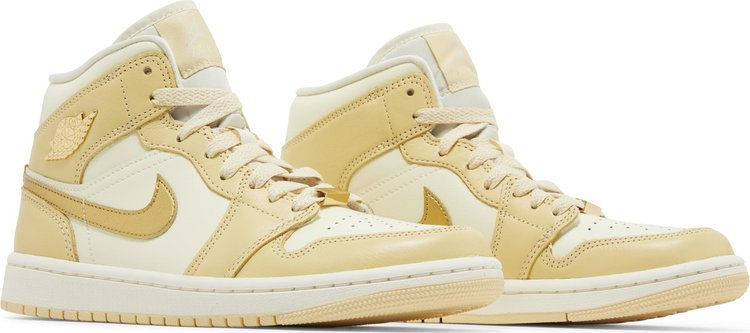 Wmns Air Jordan 1 Mid Pale Vanilla Gold