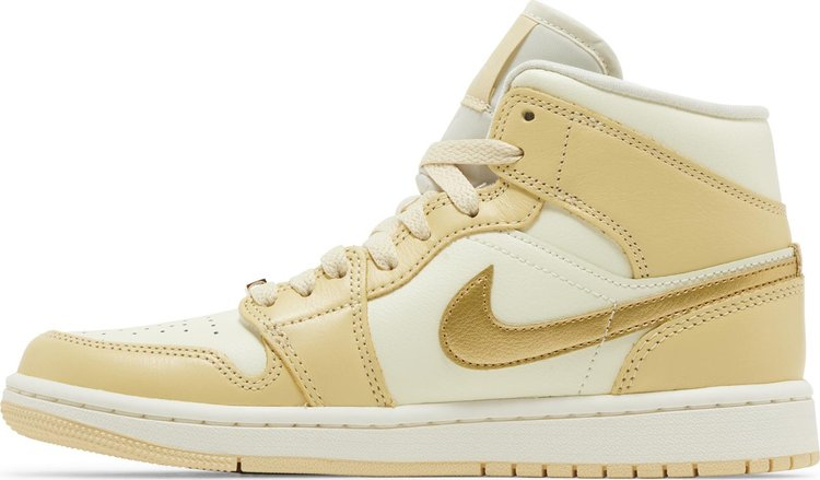 Wmns Air Jordan 1 Mid Pale Vanilla Gold