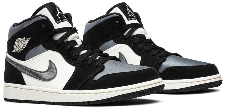 Air Jordan 1 Mid SE Satin Smoke Grey