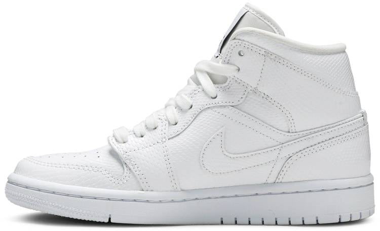 Air Jordan 1 Mid White Snakeskin