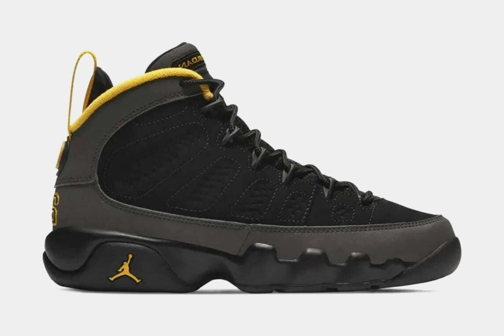 Air Jordan 9 Retro GS Dark Charcoal University Gold