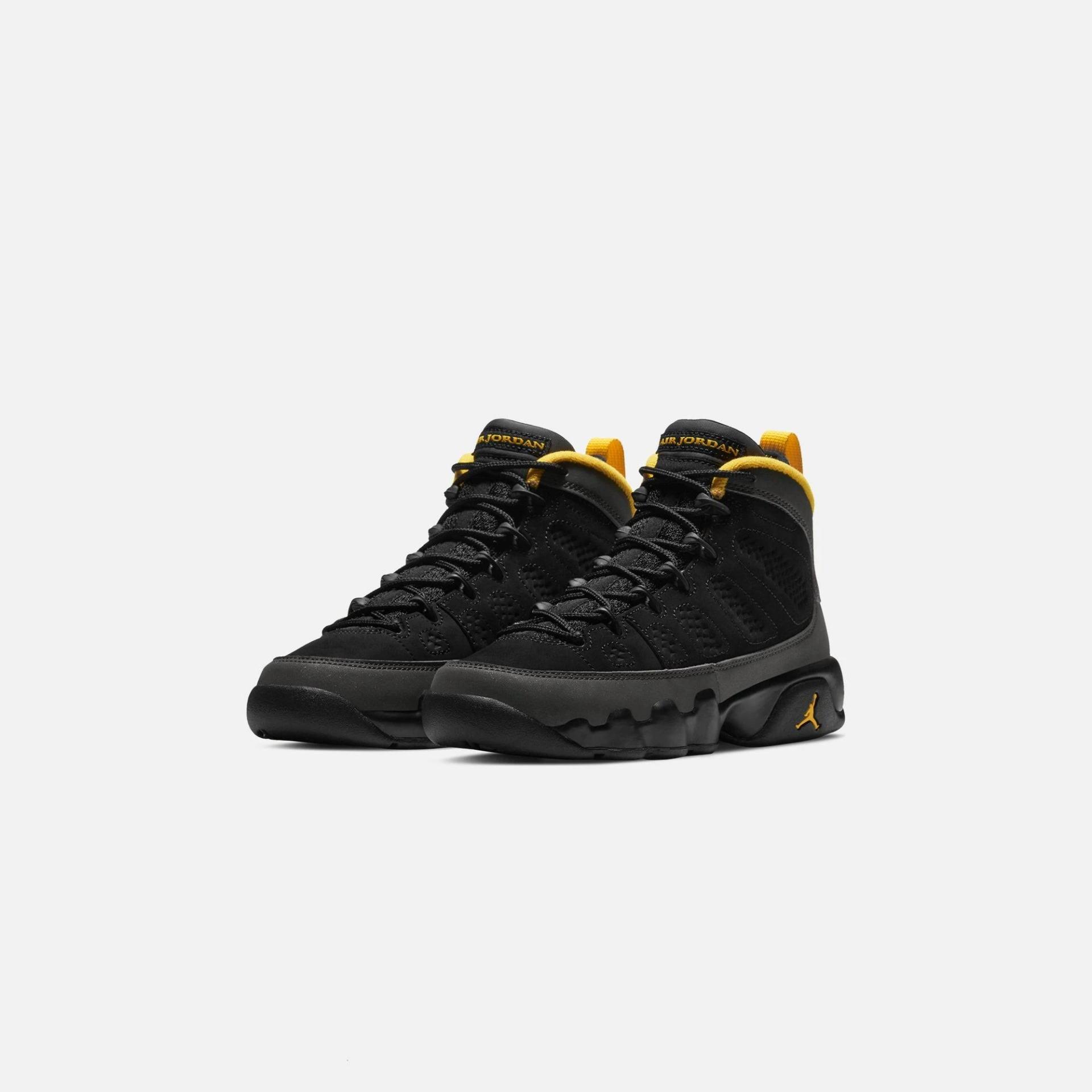 Air Jordan 9 Retro GS Dark Charcoal University Gold