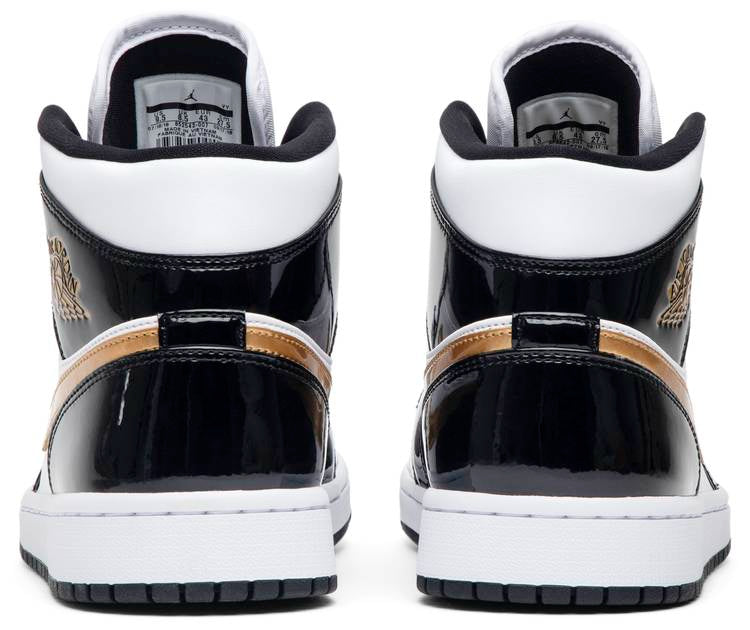 Air Jordan 1 Mid Patent Black Gold